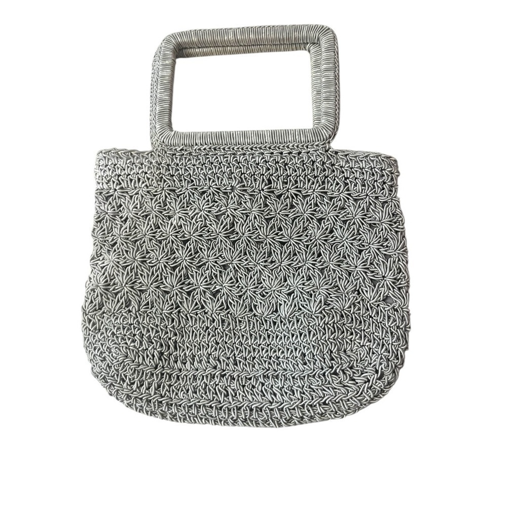 Frankie & Johnnie Elegant Gray Woven Handbag